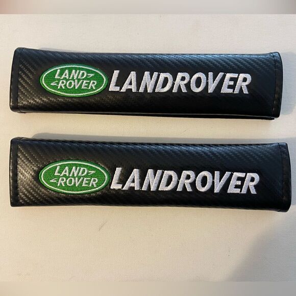 Land Rover car seat belt covers set of 2 Black NWT - Picture 3 of 7